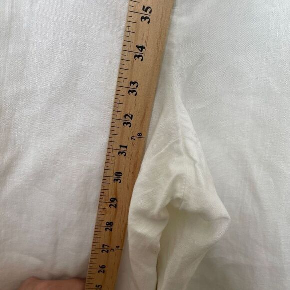 Style & Co Pants Womens 12 White Linen Wide Leg Pockets Casual - Picture 5 of 9